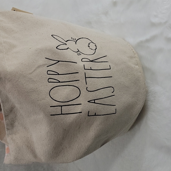 Rae Dunn Hoppy Easter Canvas Easter Basket - Picture 3 of 6